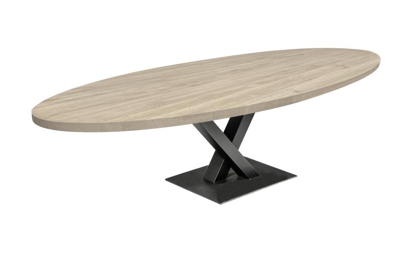 Ovale eiken eettafel 40 mm &ndash; zelf samenstellen